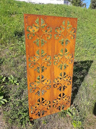 iss-kohli Cortenstahl Edelrost Sichtschutzwand Gartendeko rost Stele 124 cm hoch 60 cm breit