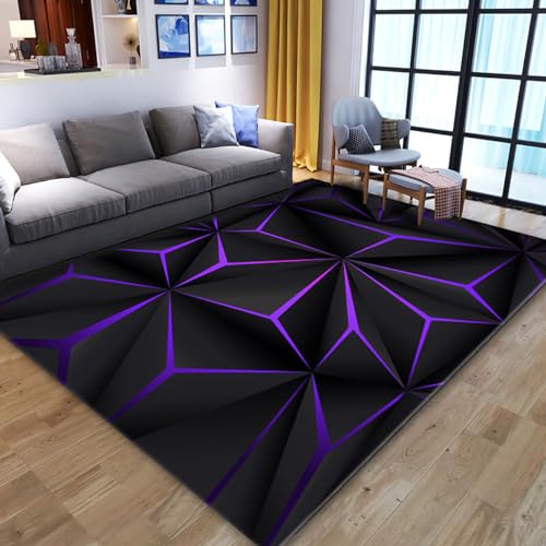 Dazzluxe 3D-Teppich Mit Optischer Täuschung, Vortex-Illusions-Bodenmatte, Moderner, Abstrakter, Rutschfester 3D-Teppich Für Türeingang, Badezimmer, Treppen, Spielzimmer, Wohnzimmer,E,120 * 160cm