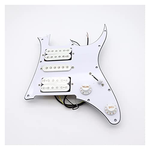 3 Ply. HSH. Geladener Vorverdrahteter Gitarre-Pickguard Für E-Gitarren-Teile Ersatz Schwarz/Weiß Geladenes Schlagbrett (Color : 1Set White)