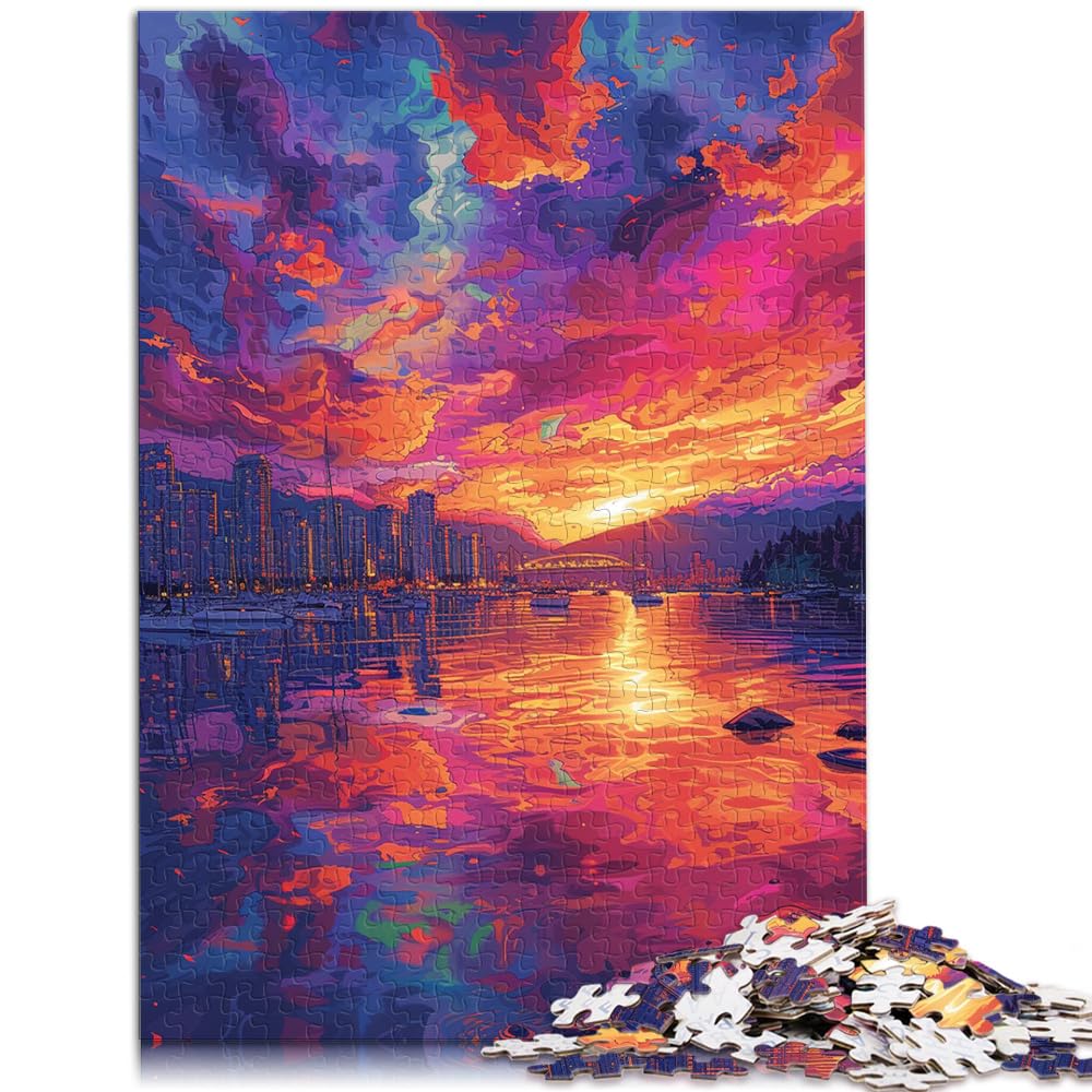 Puzzle zum Thema „Psychedelic Mooring“, 1000-teiliges Puzzle für Erwachsene, Holzpuzzle ganze Familie und die 1000 Teile (50 x 75 cm)