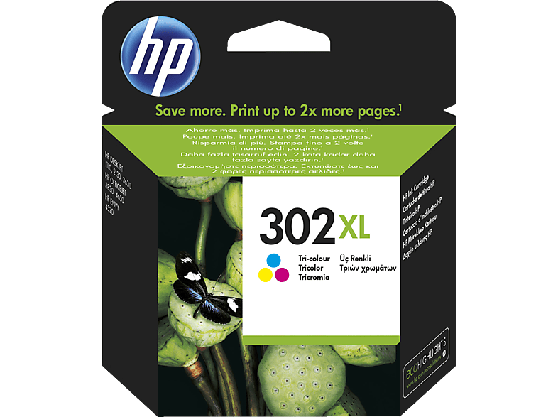 HP 302XL Tintenpatrone Cyan/Magenta/Gelb (F6U67AE)