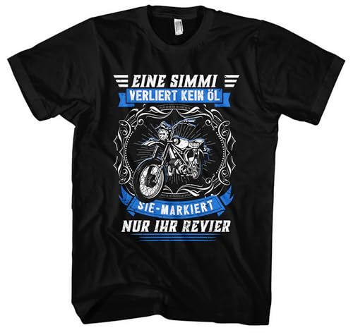 Revier markieren Herren T-Shirt | Simson S51 T-Shirt Herren Simson TShirt Logo IFA Ostdeutschland DDR Moped Zweitakt Simmi | Schwarz (3XL)