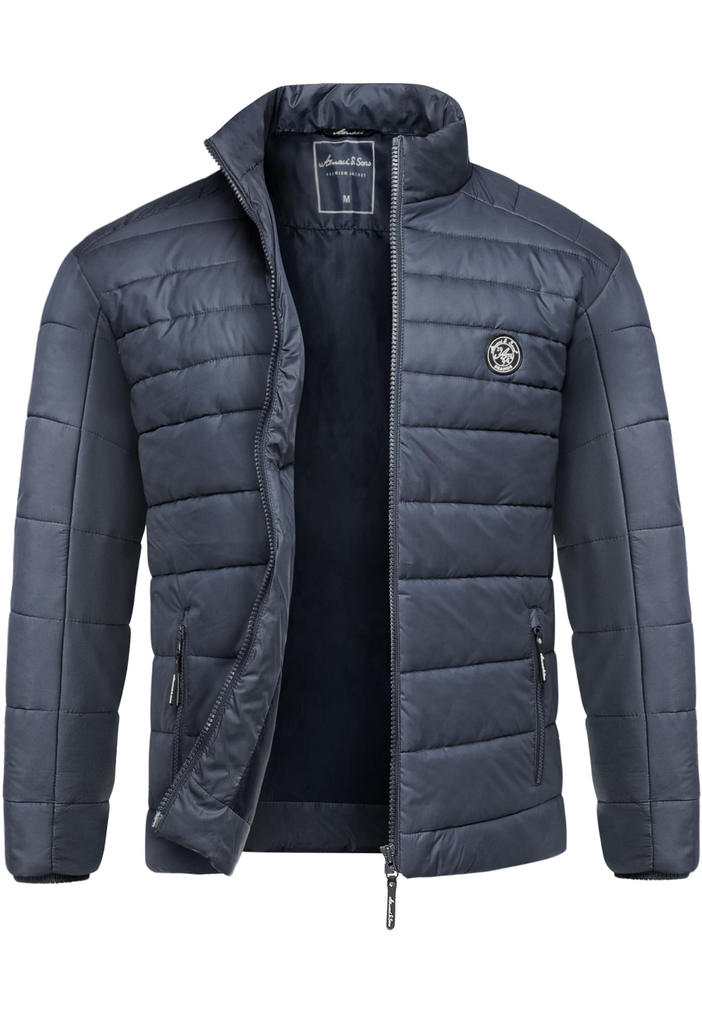 Amaci&Sons Herren Steppjacke Outdoor Basic Patch Jacke 9103 Navyblau L