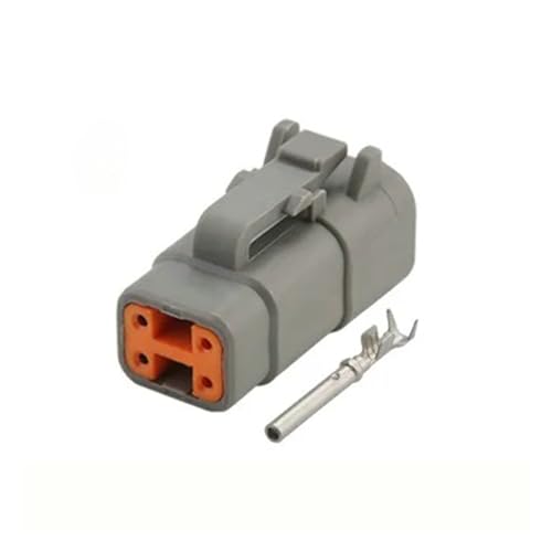 CXVFY Auto 4-poliger Stecker DTM06-4S ATM06-4S wasserdichter Kabelbaum for elektrische Verkabelung mit Klemmen(10pcs)