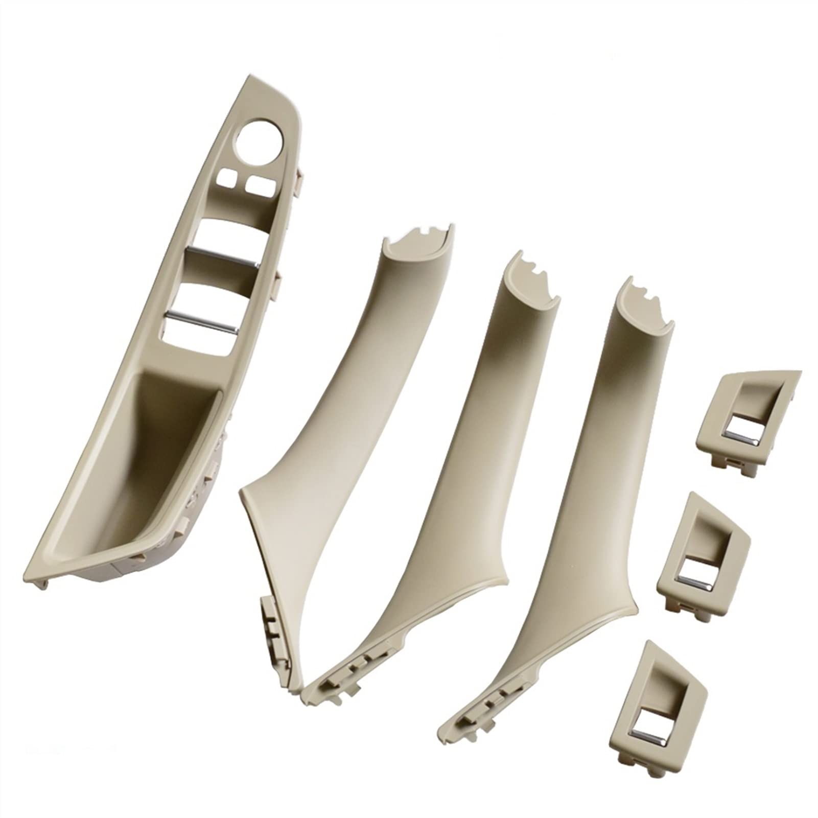 DOFABI 7 Stücke LHD Linkslenker Auto Styling Innentürgriff Zugverkleidung Griffabdeckung, for, for F10 F11 F18 F30 520i 525i 5er Türgriff(Beige-White-7Pcs)