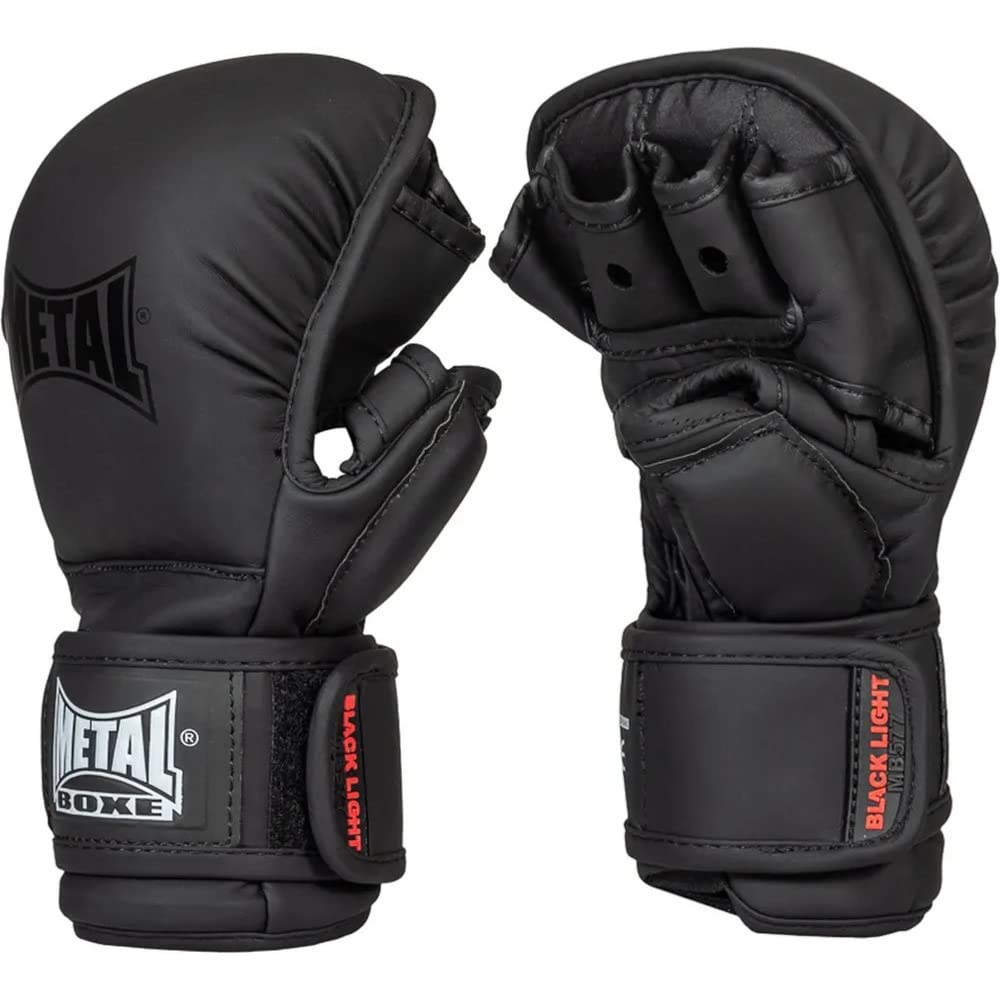 METAL BOXE Gants Combat-Libre MMA Black Light Strike S