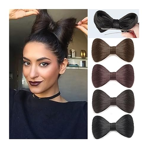 Haarteil Haargummi Synthetische natürliche gefälschte Haarschleife Brötchen flauschige Klaue Chignon Haarverlängerungen Hochtemperaturfaser gerade Hochsteckfrisur Haarteil niedliche Kopfschmuck-Stylin