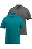 JP 1880 Herren, 2er-Pack Poloshirts, Petrol, XL