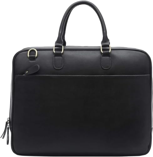 Leathario Herren Ledertasche Aktentasche Laptoptasche für Business,14,5 Zoll Laptop,schwarz