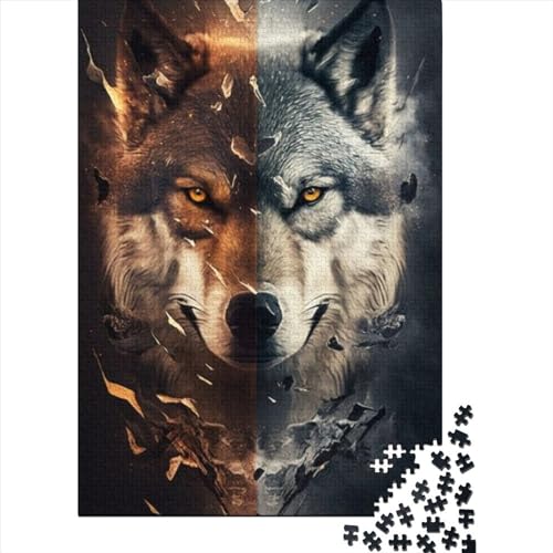 Fantasy Strange Wolf Puzzles Puzzles für Erwachsene und Teenager, 1000 Teile Puzzles für Erwachsene, Familienpuzzlespiel, Geburtstagsgeschenke (Größe 75 x 50 cm)