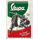 Nostalgic-Art Retro Blechschild, 40 x 60 cm, Vespa – The Italian Classic – Geschenk-Idee für Roller-Fans, aus Metall, Vintage Design