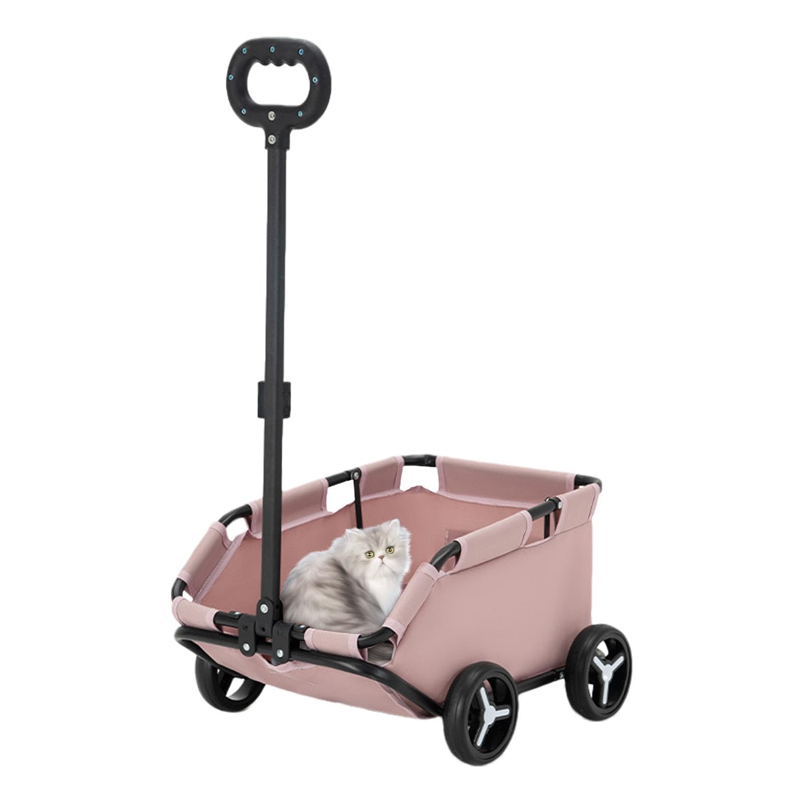 Kleiner Haustier-Kinderwagen | Hundebuggy für kleine Hunde | 4 Räder, leichter faltbarer Hundewagen, Hundewagen mit Reißverschluss für Welpen, kleine Hunde, Katzen, Reisen, Einkaufen