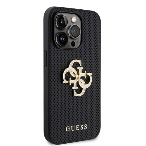 Guess PU 4G Glitter Big Metal Logo Case for iPhone 15 Pro Max Black