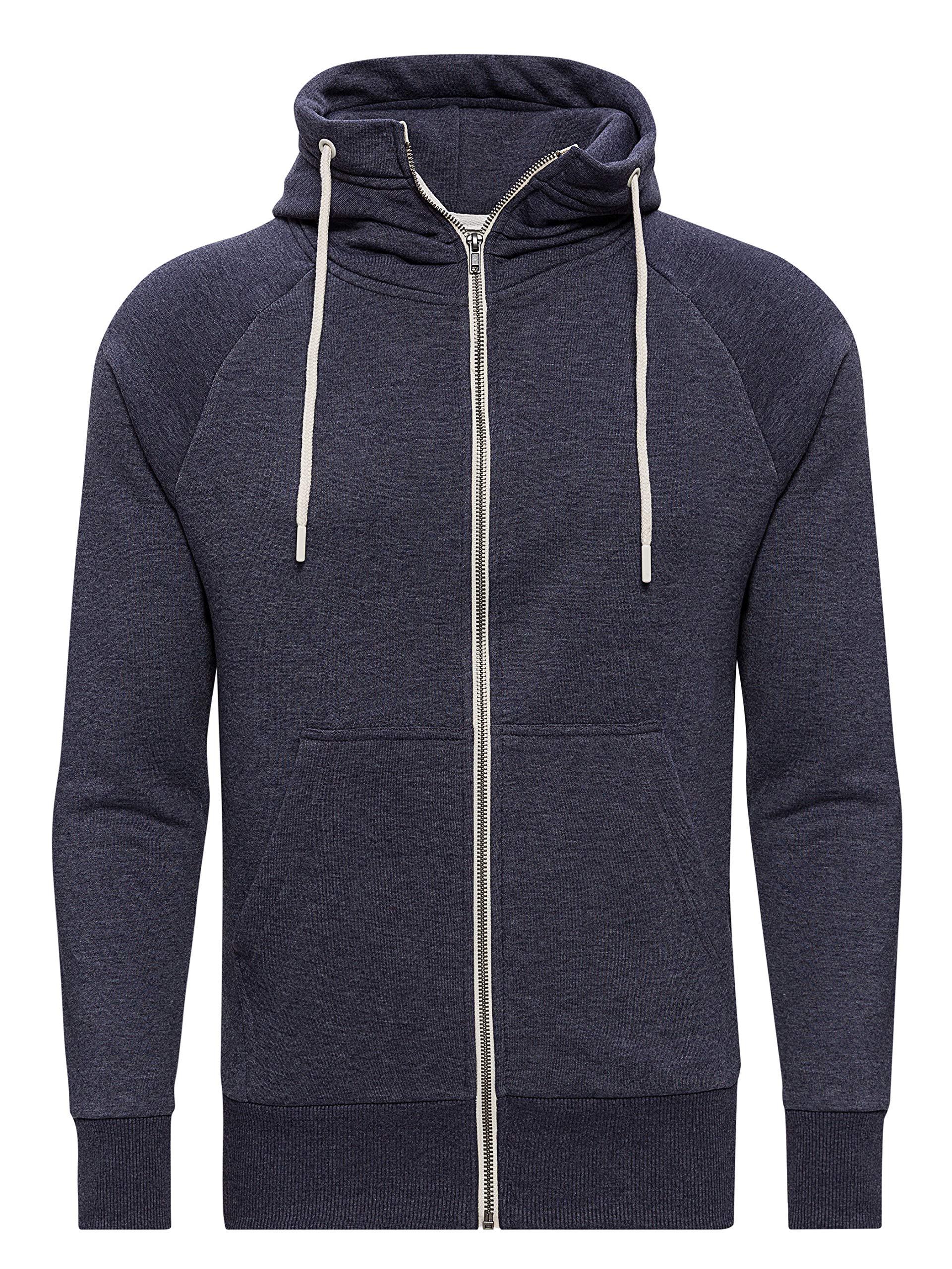 WOTEGA Sweatshirt Zipper Hoodie Männer Kapuzen Pullover Übergröße Herren Weste Übergangsjacke Baumwolle Flash, Blau (Grisaille Blue 183912), XXL