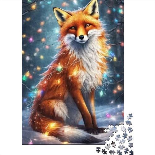 1000-teiliges Puzzle für Erwachsene, Tierfuchs, Puzzle für Erwachsene, Holzbrett-Puzzle, Lernspiele, Heimdekorations-Puzzle. Größe: 75 x 50 cm