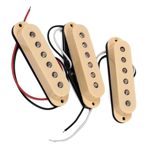 3PCS Gitarre Pickup Single Coil Pickups Set Beige Gitarre Ersatz Zubehör Single-Coil-Tonabnehmer