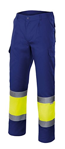 Velilla 156 - Signalhose (Größe XL) Farbe blau und gelb fluoreszierend