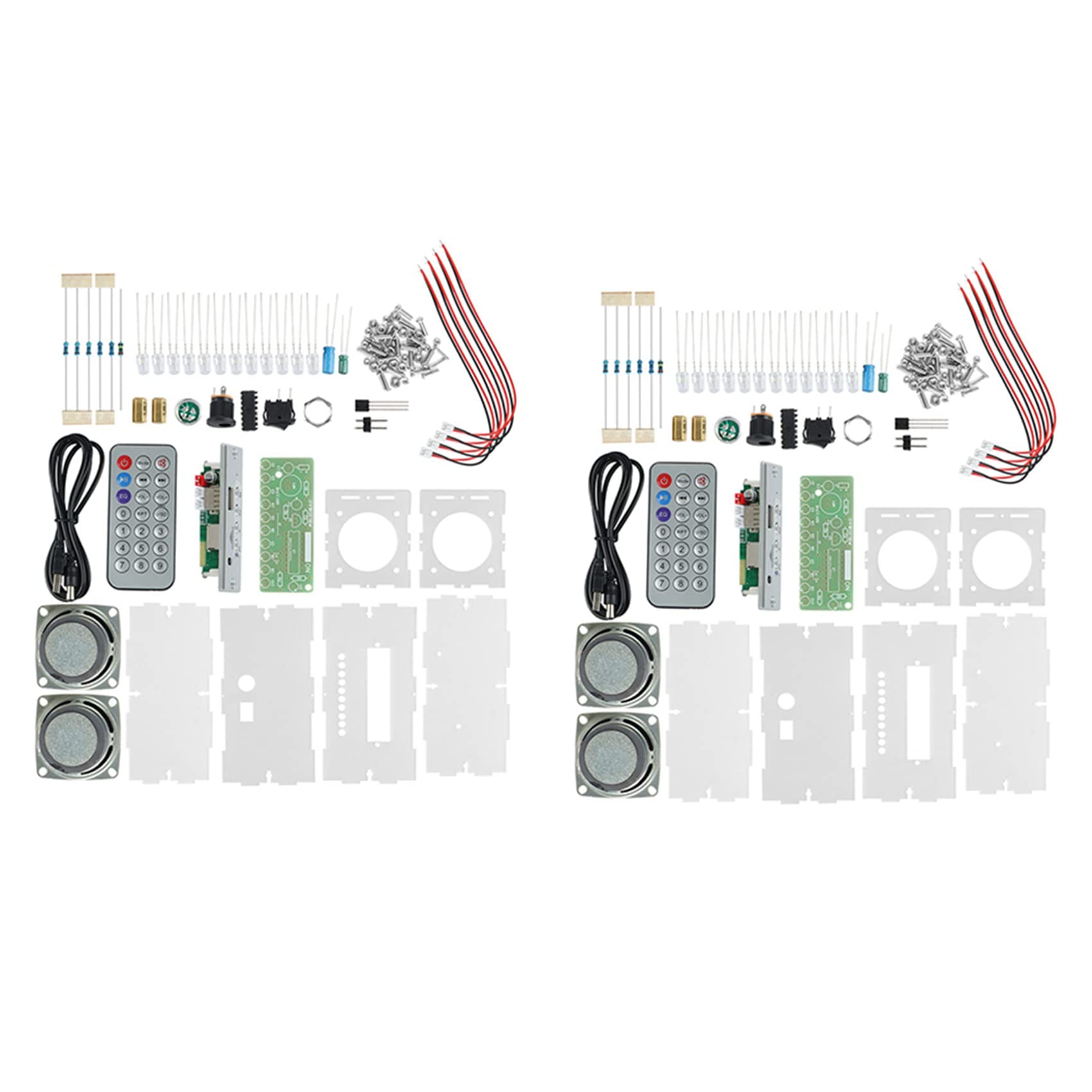 Kiudduy 2X Bluetooth Lautsprecher DIY Kit USB Mini Hause Stereo Sound Verstärker DIY Kits mit LED Blinken Licht Löten Projekt