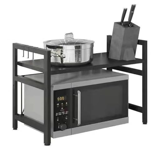 Dxcaicc Mikrowellen-Ofen-Rack, Arbeitsplatten-Organizer, Regale, Ständer, Theke, Toaster-Regal Für Küchen-Organizer,Schwarz