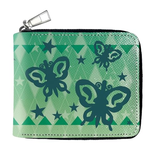 RYNDEX Jo-Jo's Bizar-re Adventu-re Portefeuille D'anime, Dessin Animé Portefeuille en Cuir Artificiel, Mädchen Geldtasche mit Münzfach und Geldscheinfach(Color:Multicolor 1)