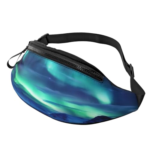 Rainbow Striped Fanny Pack-Lightweight Waist Bag for Travel and Daily Use, Nordlichter, Einheitsgröße