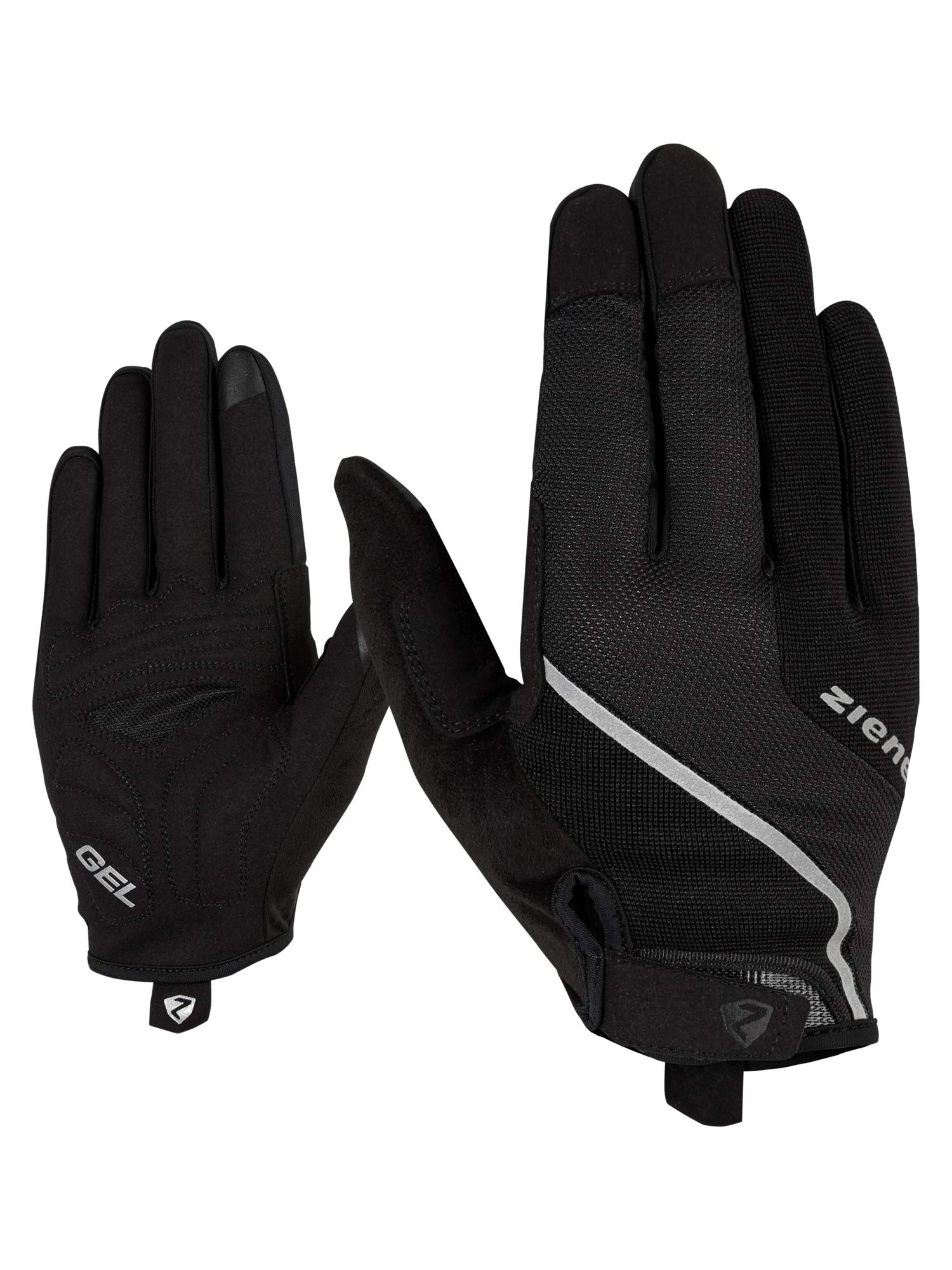 Ziener Herren CLYO Touch Long Fahrrad, Mountainbike, Radsport-Handschuhe | Langfinger mit Touchfunktion - atmungsaktiv/dämpfend, Black, 6,5