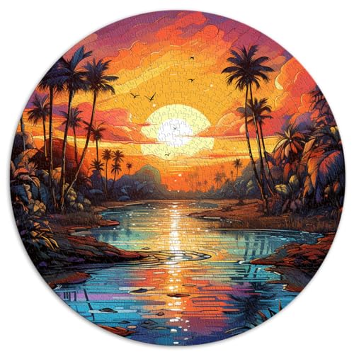 Puzzle für tropischen Sonnenuntergang für Erwachsene, 1000 Teile Puzzle, Lernspiele, 26,5 x 26,5 Zoll, lustige Puzzles, anspruchsvolle Puzzles für