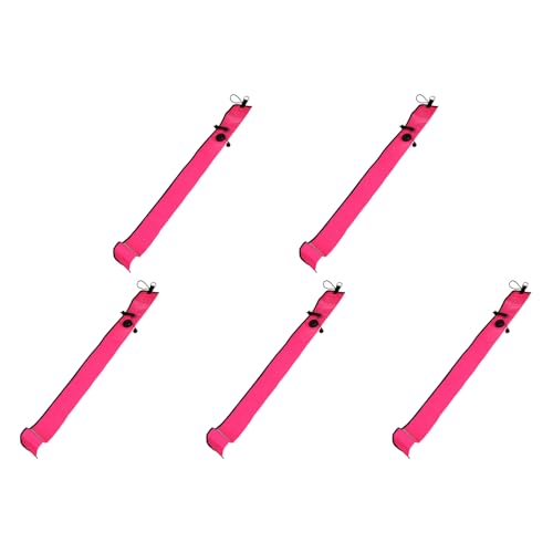 SICOSALT 5Stück 1M Scuba Tauchen Aufblasbare SMB Signal Marker Boje Sichtbarkeit Float Signal Tube Wurst, Rose Rot