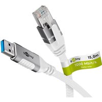 Goobay 74164 - Netzwerkadapter Kabel USB 3.0 Typ A Gigabit Ethernet 15 m - Netzwerkkarte - 1.000 Mbps (74164)