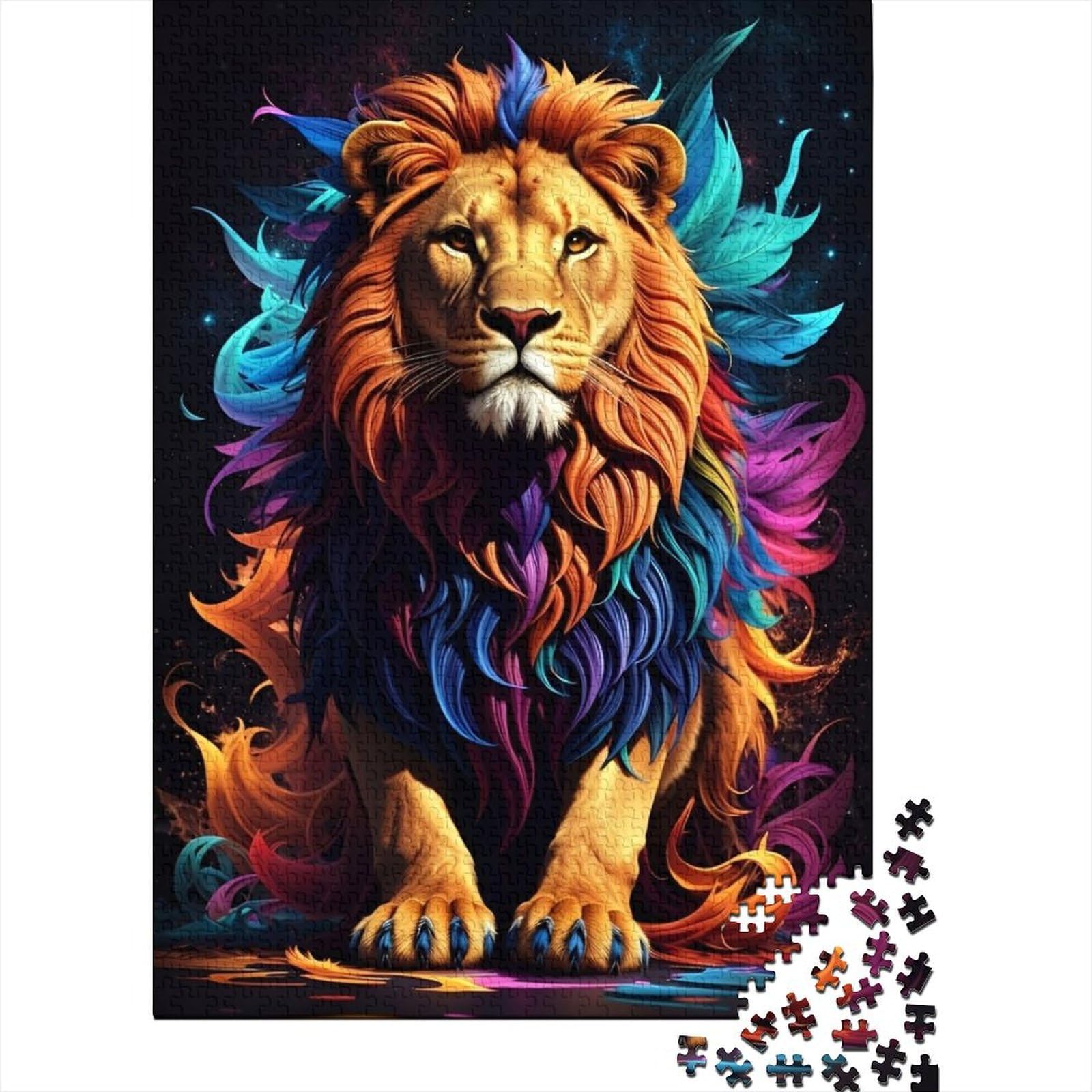 Löwen-Puzzle, 1000 Teile, Puzzle für Erwachsene, Puzzle für Erwachsene, Lernspiel, Herausforderungsspielzeug (75 x 40 cm)