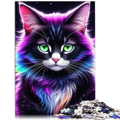 Puzzlespiel „Furry Cat Portrait“ 1000 großes Puzzleteile für Erwachsene. Das Holzpuzzle ganze Familie und dieses 1000-teilige (50 x 75 cm)