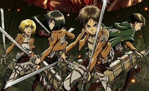 HfmQuisutron Jigsaw Puzzle 1000 Teile Japanische Klassiker Anime Eren.Jaeger Poster Holz Buntes Geschicklichkeitsspiel Für Die Ganze Familie Erwachsene Ka108Qp