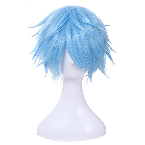 Anime cosplay perücke Kuroko Kein Korb Tetsuya Kuroko Cosplay Perücke 30 cm Kurze hellblaue Männer Synthetische Haar Perucas Cosplay Perücke