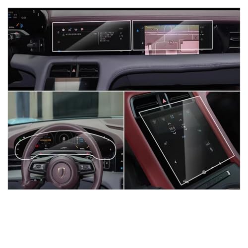 Für Für Taycan 2020-2022 Auto LCD GPS Navigation Gehärtetes Glas Und Armaturenbrett Bildschirm Filmschutz Navigation Schutzfolie Navigations-Displayschutz(4pcs)