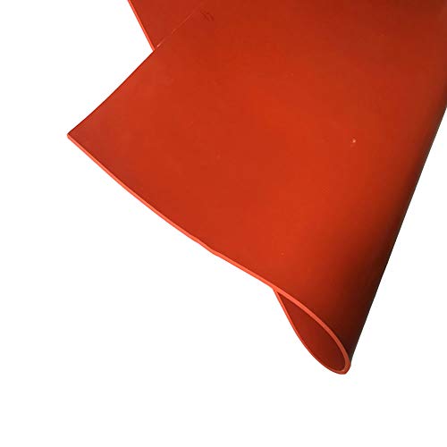 SOFIALXC Silikon-Gummiplatte, 500 x 500 mm, Rot, Stärke 2 mm