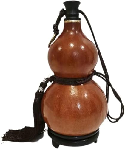 Natürliche getrocknete Kürbis-Wasserflasche, Natürlicher Kürbiskrug, Sake-Weinkürbiskrug, Wasser- und Weinkürbis for Camping, Braun(500ml)