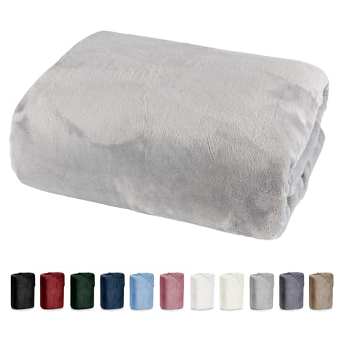 heimtexland ® Spannbetttuch Cashmere Touch Teddy Plüsch Spannbettlaken Super Soft ÖKOTEX Nicky 180x200 Grau Typ585