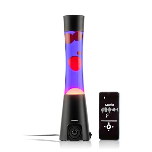 Lavalampe mit Lautsprecher – Magma Lampe mit Bluetooth-Lautsprecher und Mikrofon – Multifunktional – Musik – Smartphone-Verbindung – Anrufe entgegennimmt – hochwertiger Lautsprecher 3 W – Rot