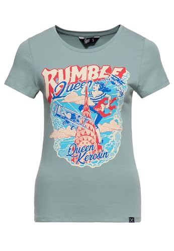 Queen Kerosin Damen T-Shirt | Rockabilly | Rockabella | 50S | Slim Fit | Front-Print | Retro | Vintage | Hot Rod | Rock'n'roll | Comic Art | 1950 | Rebel Rumble Queen