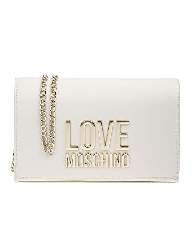 Love Moschino Damen, Borsa a Spalla, Collezione Primavera Estate Schultertasche, Kollektion Frühling Sommer 2021, Weiß, Einheitsgröße