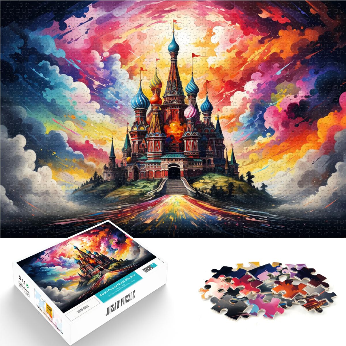 Puzzle-Geschenk, Farbe, Pavelnis Castle Puzzles, 500-teiliges Holzpuzzle, Spaß für Aktivitäten zu Hause, Geburtstagsgeschenk, Reisegeschenke, 500 Teile (38 x 52 cm)