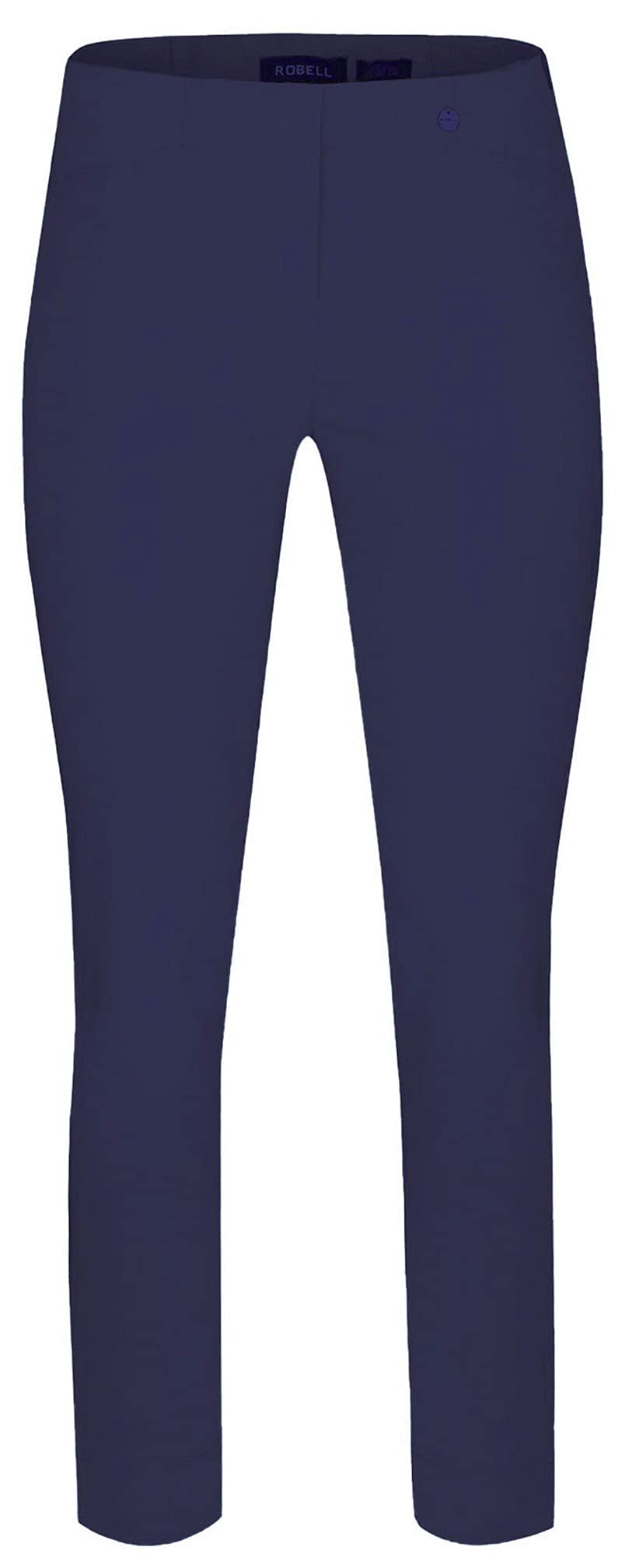 Robell, Rose, schmal geschnittene Hose mit Schlitz am Beinabschluss (Navy, 46)