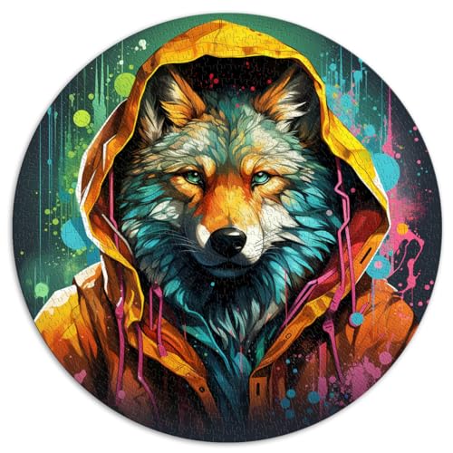 Puzzle-Geschenk Wolf, 1000 Teile, Puzzle für Erwachsene, 67,5 x 67,5 cm, Puzzle – anspruchsvolles Spiel mit passendem Poster und Wissensblatt