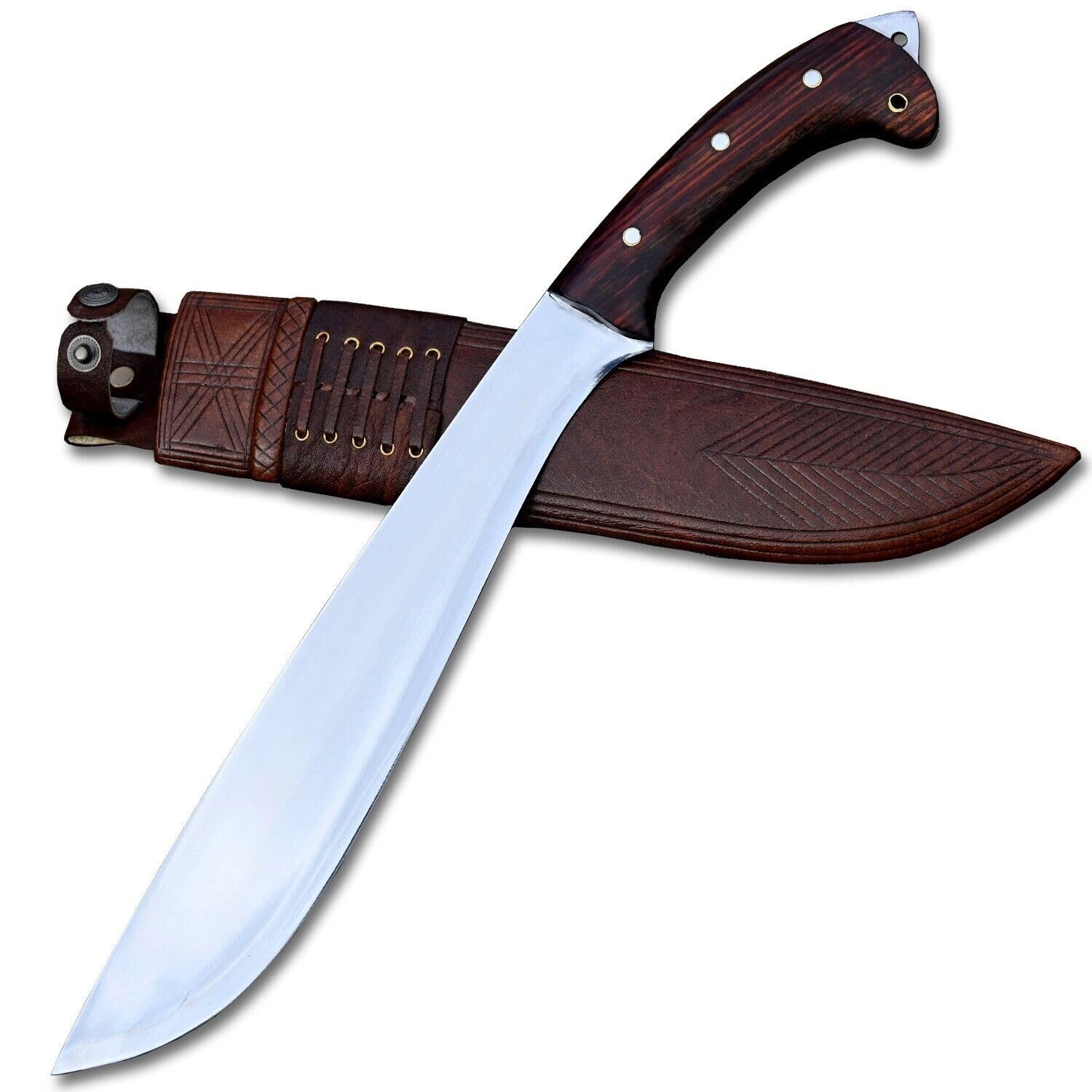 THE NEPAL 33 cm lange Klinge, handgeschmiedete Eli-Machete – große Dschungel-Machete – Häcksler – handgeschmiedetes Machetenmesser – Camping-Machete – Buschräumungsscheide inklusive