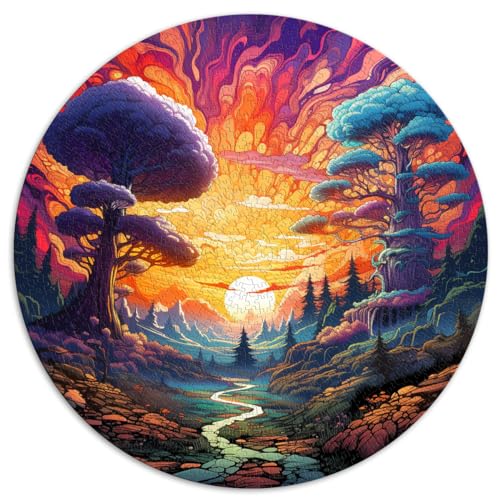 Spielgeschenk Puzzle Sonnenuntergangskunst, bunt, 1000 extragroße Teile, 67,5 x 67,5 cm, lustige Puzzles, einzigartige Geburtstags