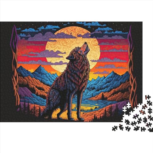 Schwierige, anspruchsvolle Puzzles, 1000 Teile, Holzpuzzles im Wolf Art-Serienstil für Erwachsene und Teenager, interessante Puzzles zur Stressreduzierung (Größe 75x50cm)