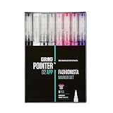 GROG Pointer 02 APP Fashionista Marker Set, 2 mm Rundspitze, Packung mit 8 Stück