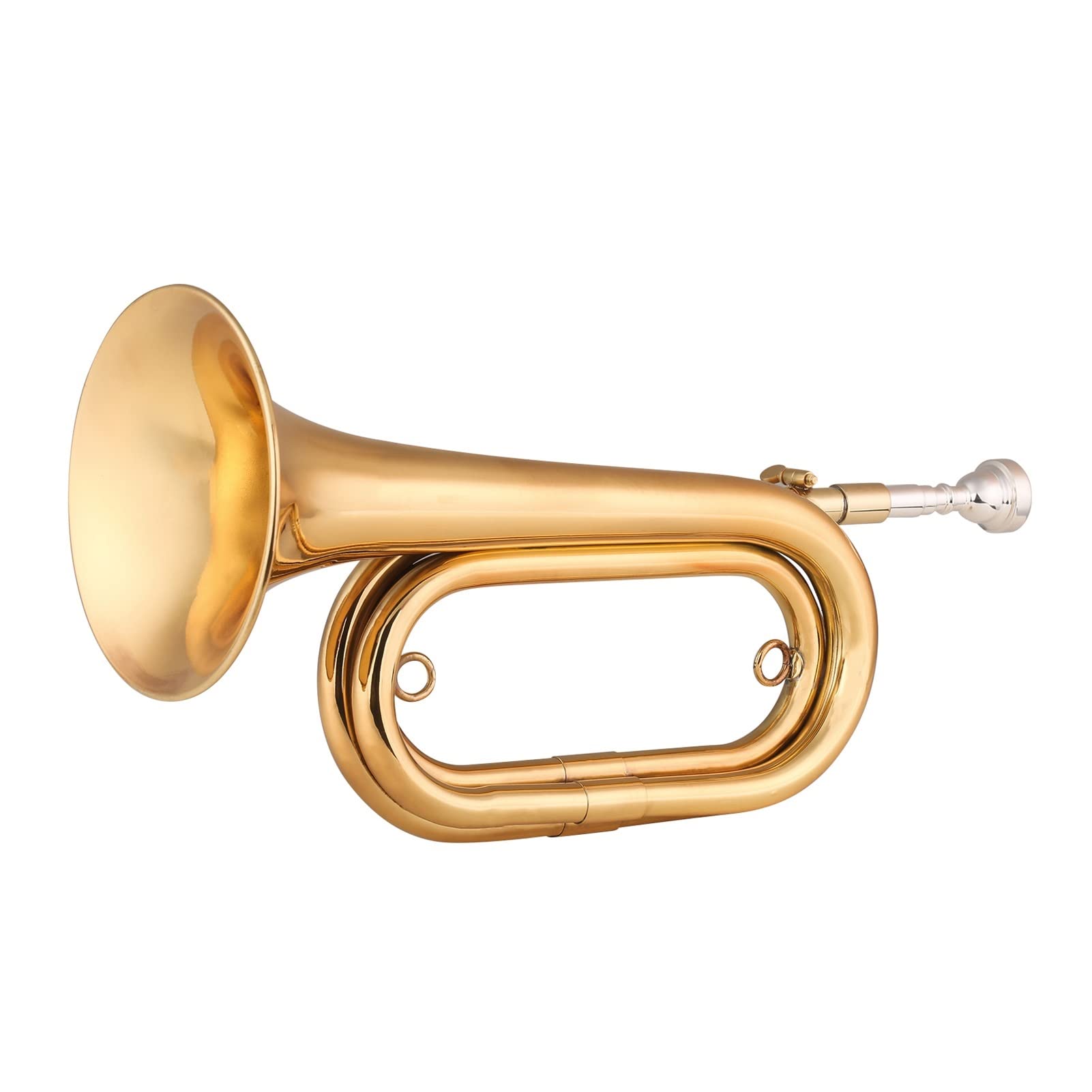 Trompeten Messing-Bugle Rufen Vergoldete Trompete-Kavallerie-Horn Mit Mundstück Tragetasche Musikalisches Instrument Für Anfänger-Bandspiel Trompete aus Messing