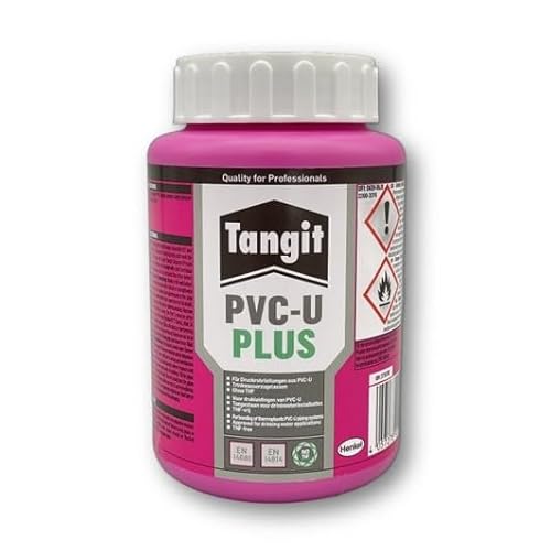 Tangit PVC-U Plus Kleber für Gas- und Trinkwasserleitungen Druckrohrleitungen und drucklose Rohrleitungen (500g / 1 Stück)