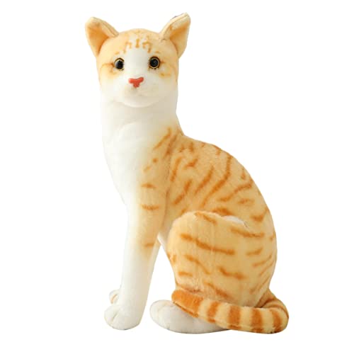 Realistisches Siamkatzen-Plüschtier, Kurzhaarkatze, Plüschtier, Niedliches Haustier, Kätzchen, Weiches Umarmungskissen, Puppen, Geschenke For Kinder, Geburtstag, Weihnachten, Halloween(Yellow,20cm)